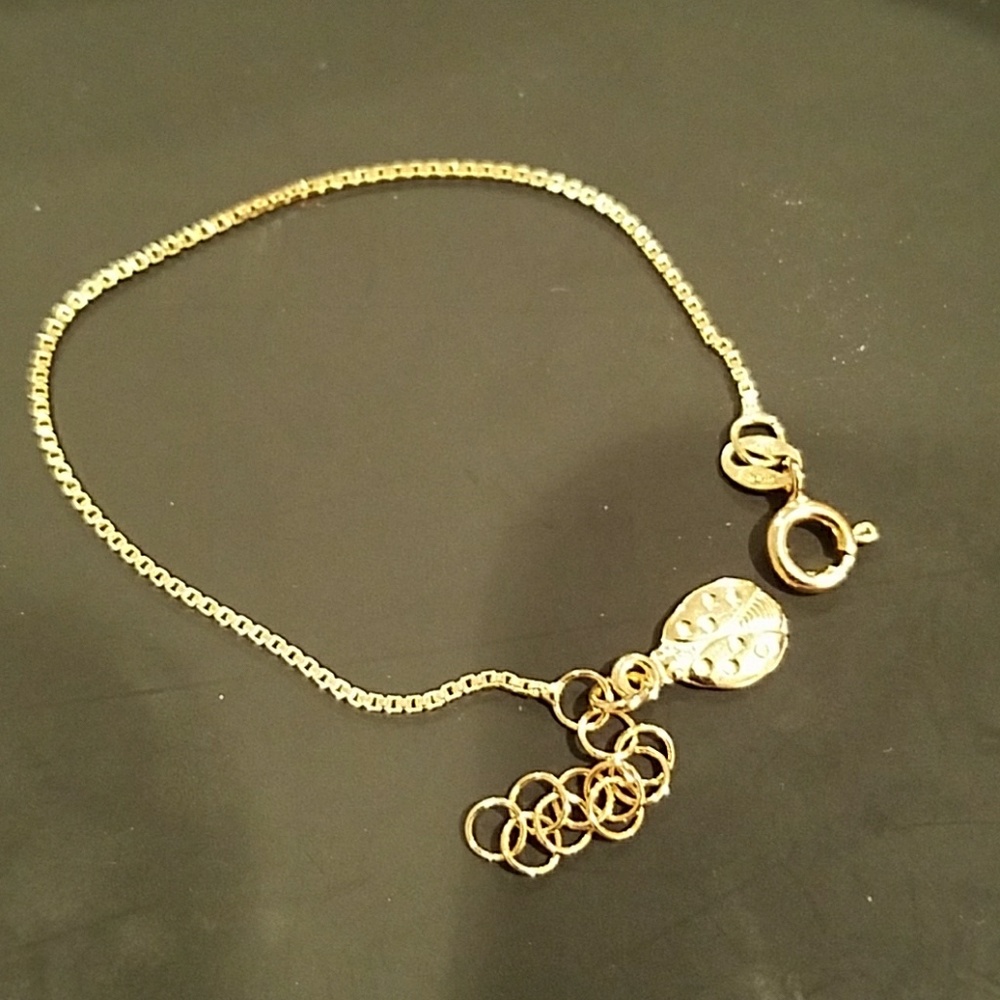 Ladybug bracelet gold plated.